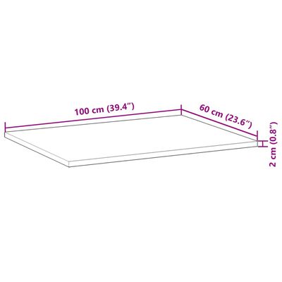 vidaXL Waschtischplatte Unbehandelt 100x60x2 cm Massivholz Akazie