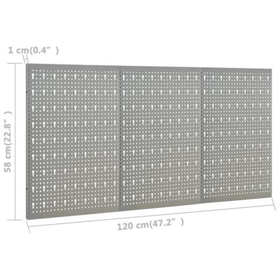 vidaXL Werkzeugwand 3 Stk. 40×58 cm Stahl