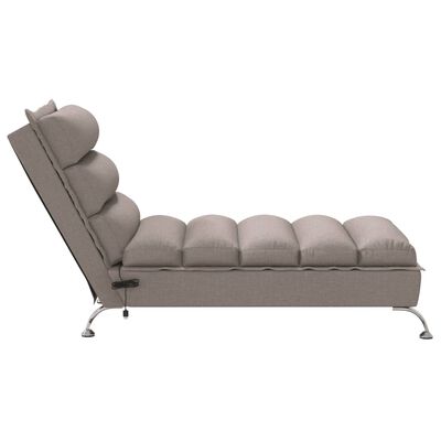 vidaXL Massage-Chaiselongue mit Kissen Taupe Stoff