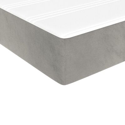 vidaXL Boxspringbett mit Matratze Hellgrau 90x200 cm Samt