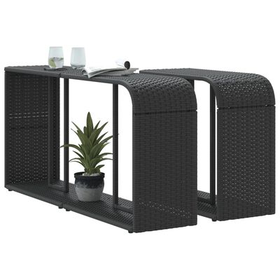 vidaXL Outdoor-Regale 2 Stk. Schwarz Poly Rattan