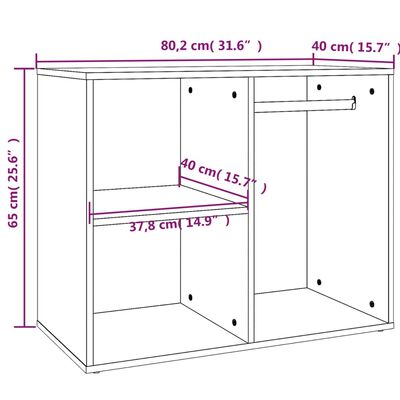 vidaXL Regal für Schminktisch Weiß 80x40x65 cm Holzwerkstoff