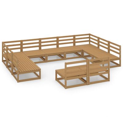 vidaXL 11-tlg. Garten-Lounge-Set Massivholz Kiefer