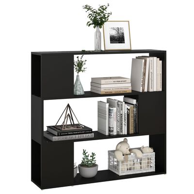 vidaXL Bücherregal Raumteiler Schwarz 100x24x94 cm