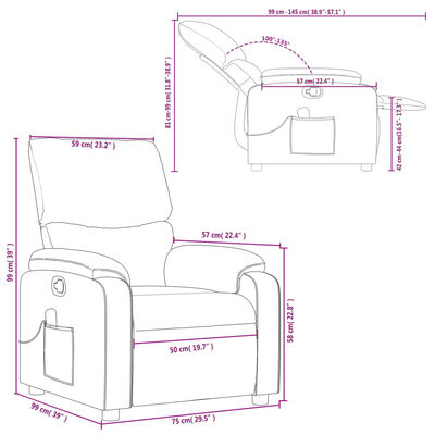 vidaXL Massagesessel Creme Stoff