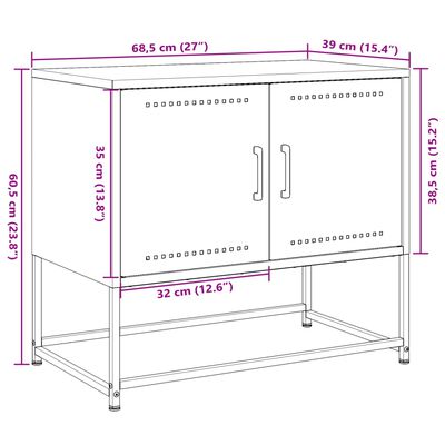 vidaXL TV-Schrank Rosa 68,5x39x60,5 cm Stahl