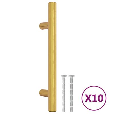 vidaXL Möbelgriffe 10 Stk. Golden 96 mm Edelstahl