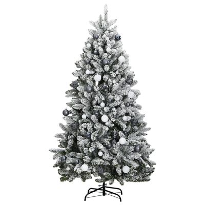 vidaXL Künstlicher Weihnachtsbaum Klappbar 300 LEDs & Kugeln 180 cm