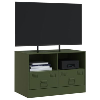 vidaXL TV-Schrank Olivgrün 67x39x44 cm Stahl