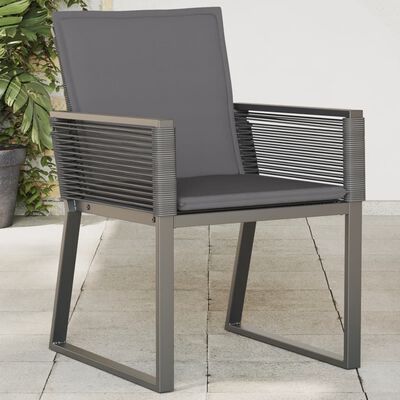 vidaXL Gartenstühle mit Kissen 2 Stk. Schwarz Poly Rattan