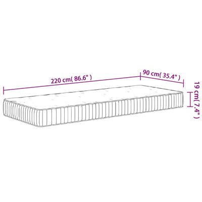 vidaXL Matratze Taschenfederkern Mittel 90x220 cm