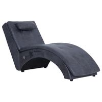 vidaXL Massage Chaiselongue mit Kissen Grau Wildleder-Optik