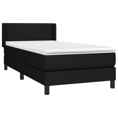 vidaXL Boxspringbett mit Matratze Schwarz 80x200 cm Stoff