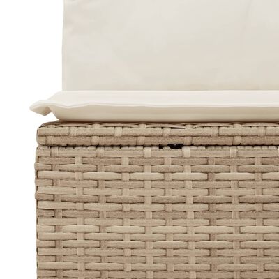 vidaXL 8-tlg. Garten-Sofagarnitur mit Kissen Beige Poly Rattan