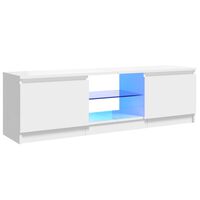 vidaXL TV-Schrank mit LED-Leuchten Hochglanz-Weiß 120x30x35,5 cm