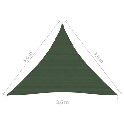 vidaXL Sonnensegel 160 g/m² Dunkelgrün 3,6x3,6x3,6 m HDPE