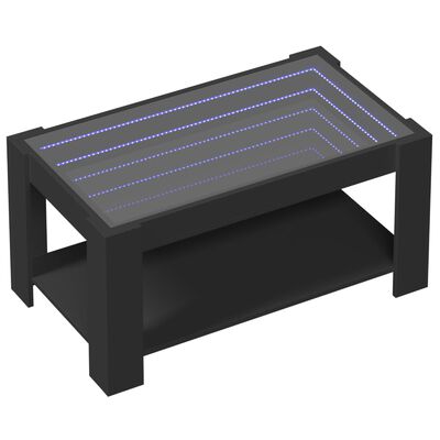 vidaXL LED-Couchtisch Schwarz 93x53x45 cm Holzwerkstoff