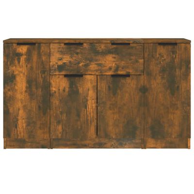 vidaXL Sideboards 3 Stk. Räuchereiche Holzwerkstoff