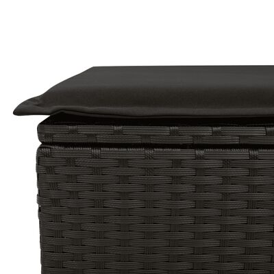 vidaXL 13-tlg. Garten-Sofagarnitur mit Kissen Schwarz Poly Rattan