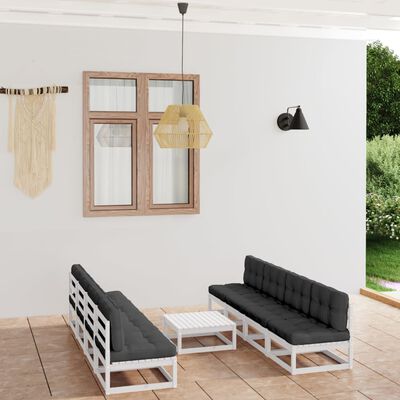 vidaXL 9-tlg. Garten-Lounge-Set mit Kissen Kiefer Massivholz