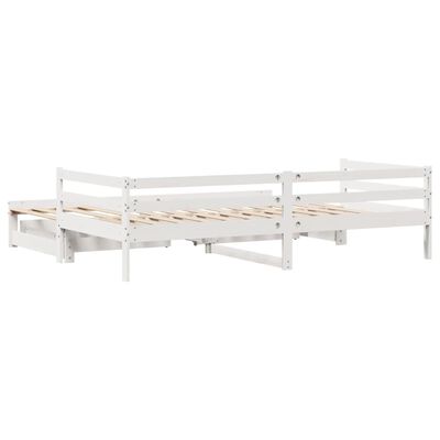 vidaXL Tagesbett Ausziehbar mit Schubladen Weiß 90x190 cm Kiefernholz