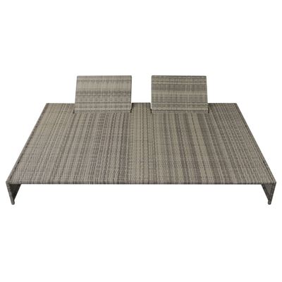 vidaXL 5-tlg. Garten-Lounge-Set mit Auflagen Poly Rattan Grau