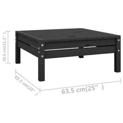 vidaXL 8-tlg. Garten-Lounge-Set Schwarz Massivholz Kiefer