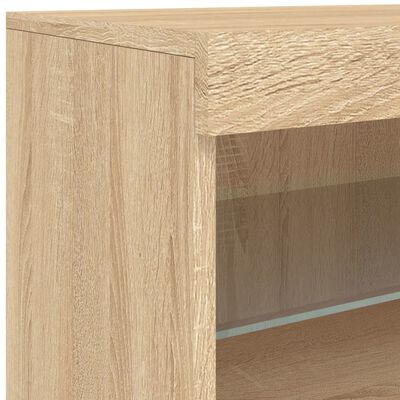 vidaXL Sideboard mit LED-Leuchten Sonoma-Eiche 60x37x67 cm