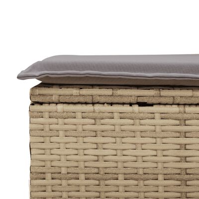 vidaXL 11-tlg. Garten-Sofagarnitur mit Kissen Beige Poly Rattan