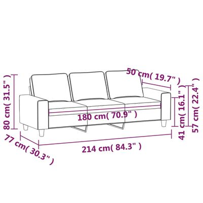 vidaXL 3-Sitzer-Sofa Hellgelb 180 cm Stoff