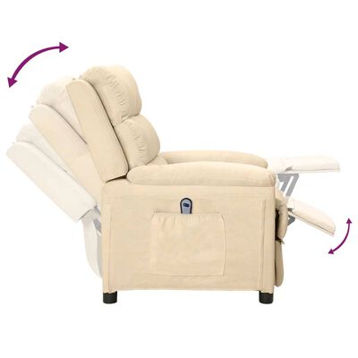 vidaXL Relaxsessel Elektrisch Creme Stoff