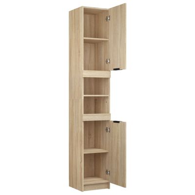 vidaXL Badschrank Sonoma-Eiche 32x34x188,5 cm Holzwerkstoff