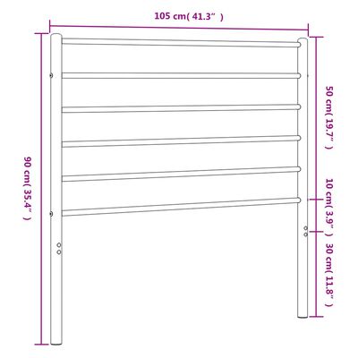 vidaXL Kopfteil Metall Weiß 100 cm