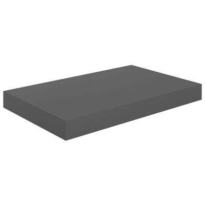 vidaXL Schweberegale 2 Stk. Hochglanz-Grau 40x23x3,8 cm MDF