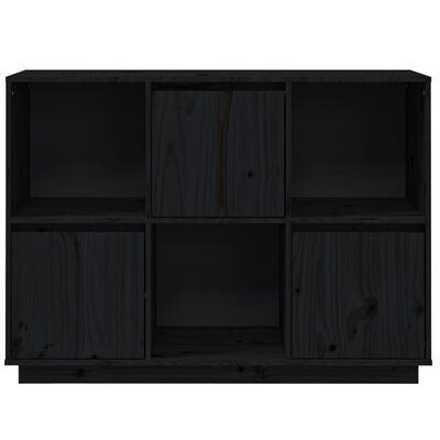 vidaXL Sideboard Schwarz 110,5x35x80 cm Massivholz Kiefer