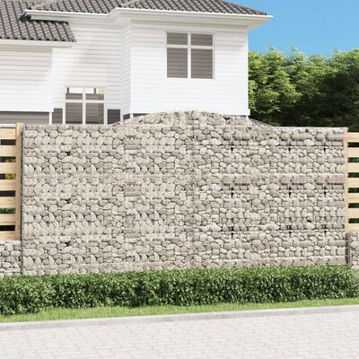 vidaXL Gabionen mit Hochbogen 3 Stk. 400x30x200/220cm Verzinktes Eisen