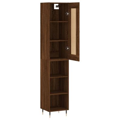 vidaXL Highboard Braun Eichen-Optik 34,5x34x180 cm Holzwerkstoff