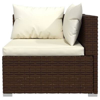 vidaXL 8-tlg. Garten-Lounge-Set mit Kissen Poly Rattan Braun