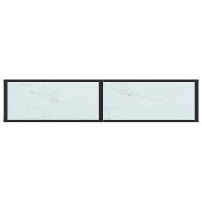 vidaXL Konsolentisch Weiß Marmor-Optik 160x35x75,5 cm Hartglas