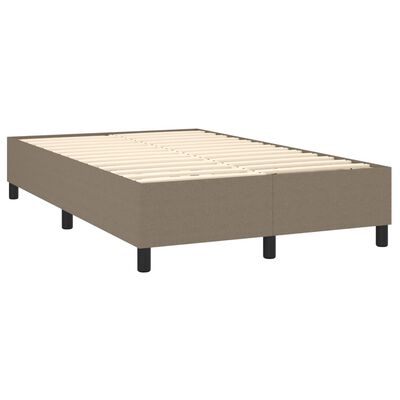 vidaXL Boxspringbett mit Matratze Taupe 140x190 cm Stoff