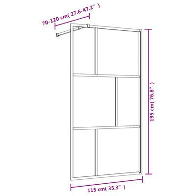 vidaXL Duschwand für Begehbare Dusche mit ESG Klarglas Rot 115x195 cm