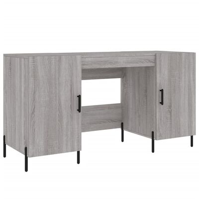 vidaXL Schreibtisch Grau Sonoma 140x50x75 cm Holzwerkstoff