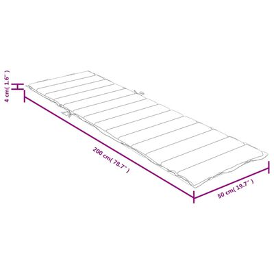 vidaXL Sonnenliegen-Auflage Melange Rot 200x50x4 cm Stoff