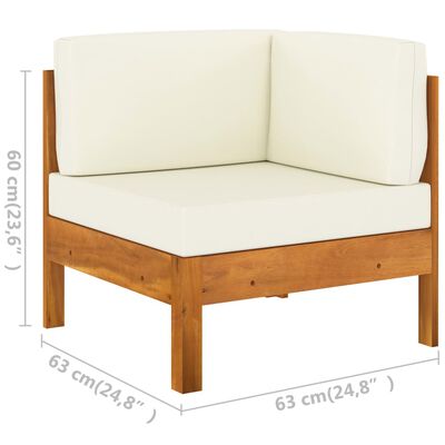 vidaXL 8-tlg. Garten-Lounge-Set mit Creme Auflagen Massivholz Akazie