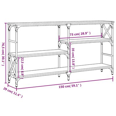 vidaXL Konsolentisch Sonoma-Eiche 150x29x76,5 cm Holzwerkstoff