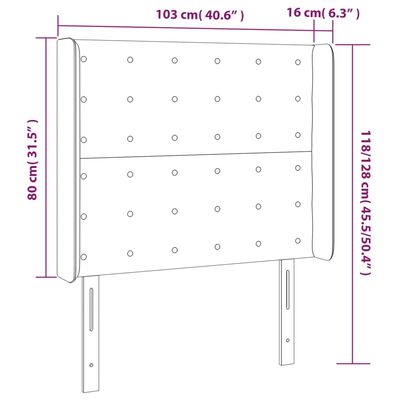 vidaXL LED Kopfteil Rosa 103x16x118/128 cm Samt