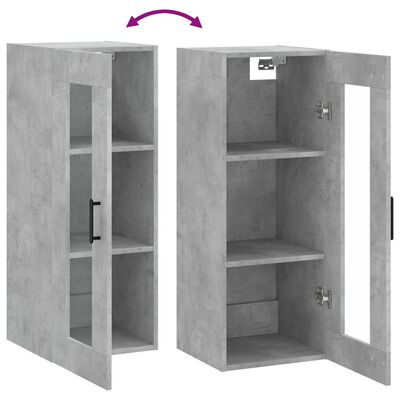 vidaXL Wandschrank Betongrau 34,5x34x90 cm