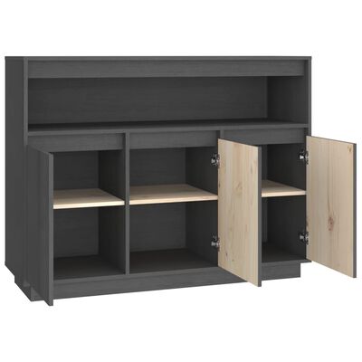 vidaXL Sideboard Grau 104,5x34x80 cm Massivholz Kiefer