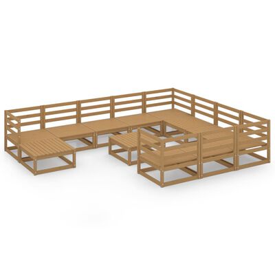 vidaXL 12-tlg. Garten-Lounge-Set Massivholz Kiefer