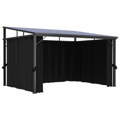 vidaXL Pavillon mit Vorhängen 405x294x244 cm Anthrazit